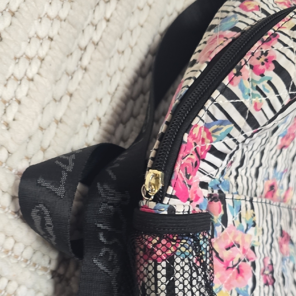 Betsey Johnson Floral Backpack with Black Stripes - Picture 13 of 13